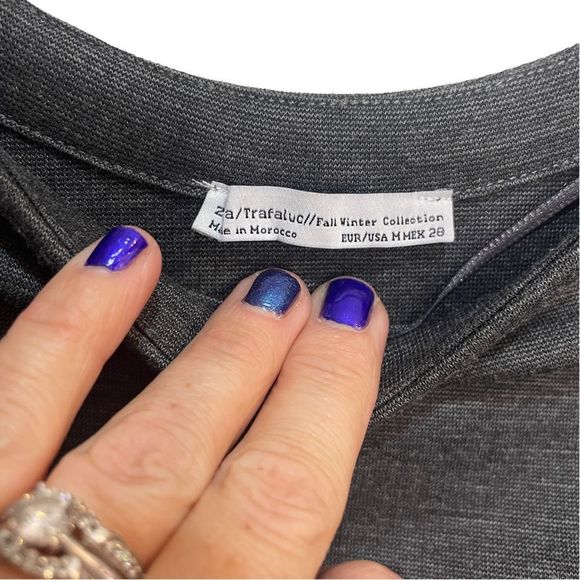 Zara/Trafaluc//Fall Winter Collection Grey 3/4 Sleeve Knit Bodycon Dress… - Picture 4 of 6